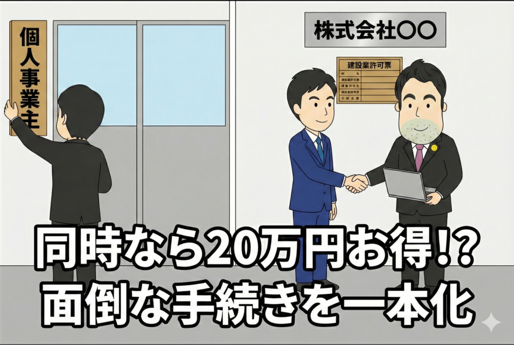 大阪市旭区で法人化（会社設立）と同時に建設業許可を取る「創業パック」のメリット