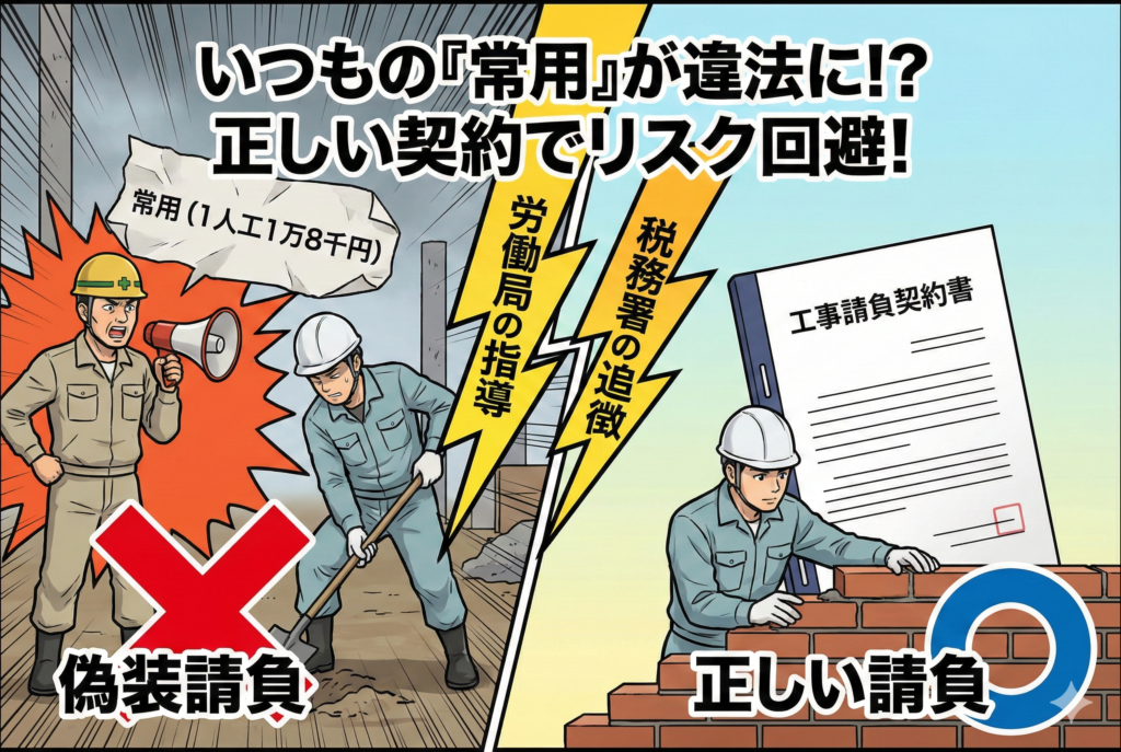 偽装請負と言わせない！インボイス制度下での「常用」と「請負」の契約書リスク管理