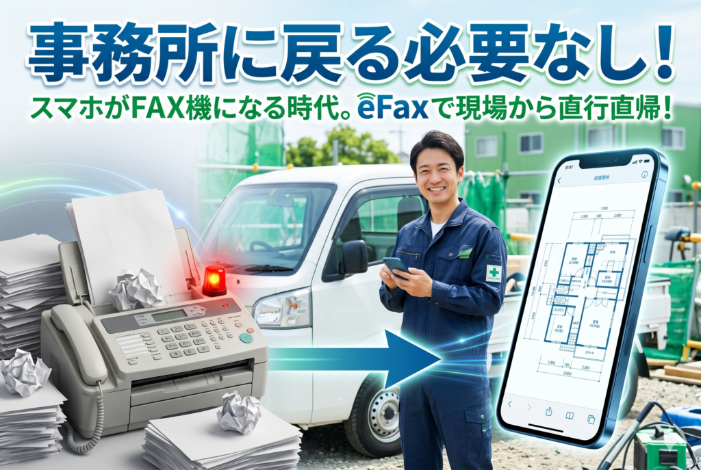 FAX社会の建設業界を変える。スマホでFAXを送受信する「eFax」活用で事務所不在を解消