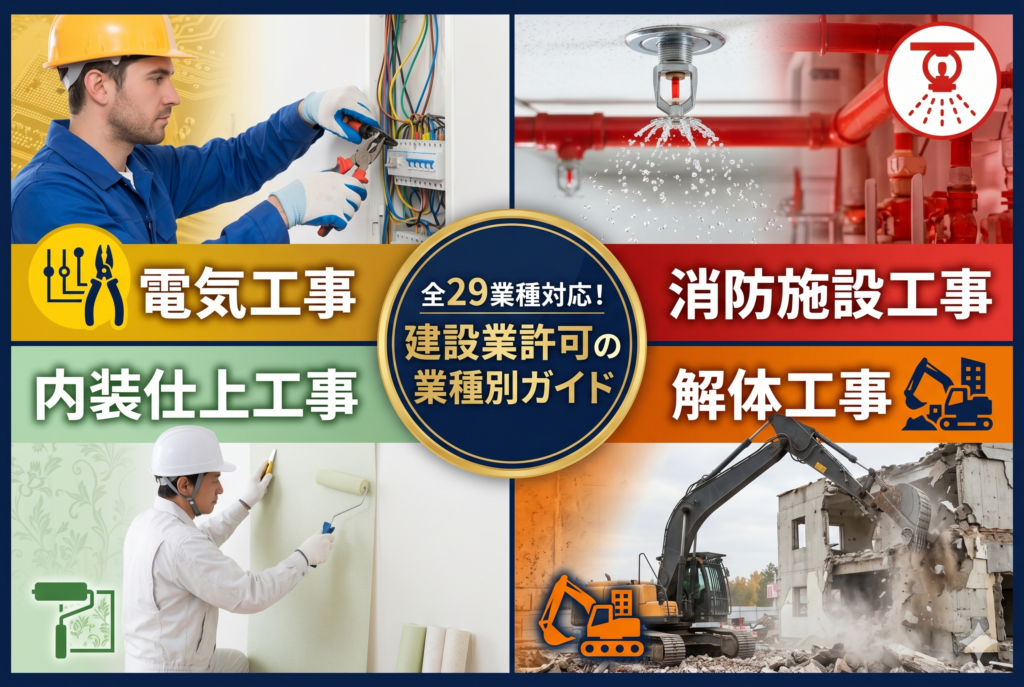 【大阪版】建設業許可の業種別ガイド：電気・消防・内装・解体の要点と特有のルール