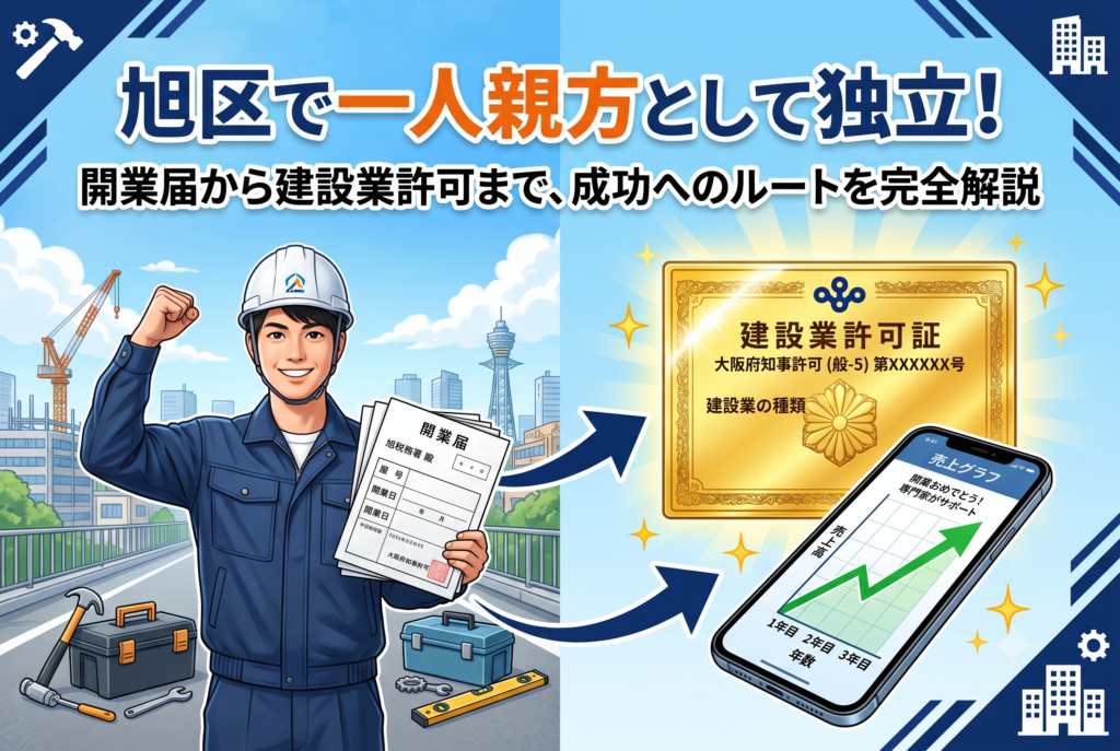 大阪市旭区で一人親方として独立！開業届から青色申告承認申請書までの提出ルート