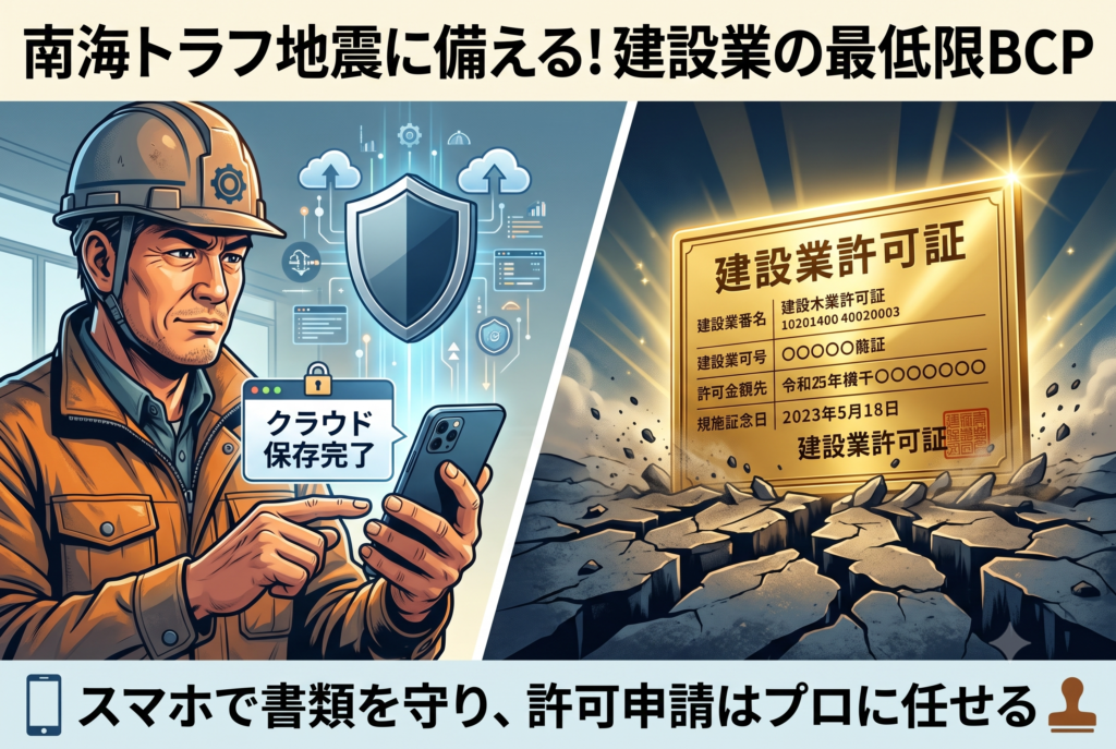建設業のBCP（事業継続計画）。大阪で南海トラフ地震に備えるための最低限の準備