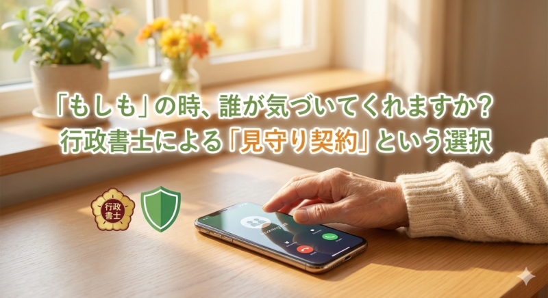 「孤独死」が不安な方へ。行政書士が見守る老後の安心サポート