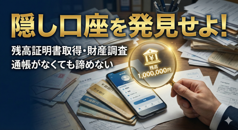 「親の預金口座がどこにあるかわからない」残高証明書の取得と財産調査の代行