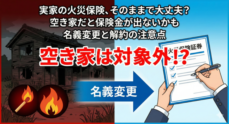相続した実家の「火災保険」はどうなる？空き家リスクと解約・名義変更の注意点