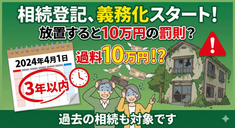 2024年4月から相続登記が義務化！遠方の実家を放置すると10万円の過料対象に？