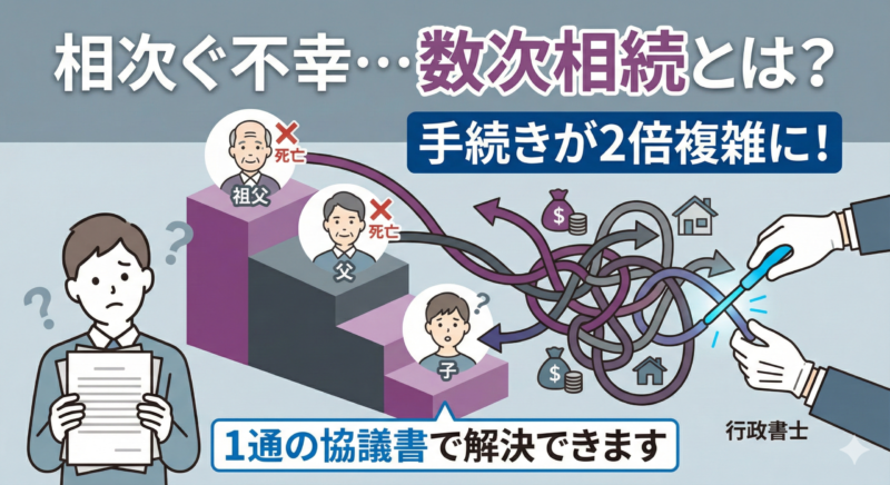 数次相続（すうじそうぞく）とは？亡くなった相続人の権利がさらに移る「複雑」なケースの手続き