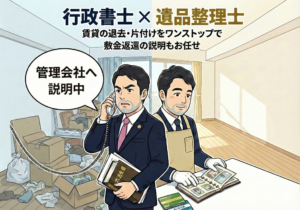 遺品整理士の資格を持つ行政書士がサポート！賃貸住宅の退去と片付け問題