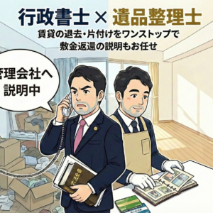 遺品整理士の資格を持つ行政書士がサポート！賃貸住宅の退去と片付け問題