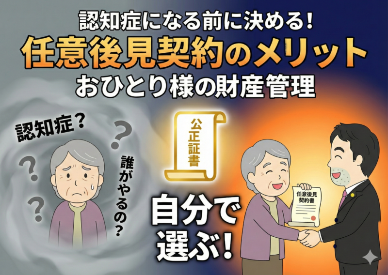 おひとり様の財産管理。認知症になる前に「任意後見契約」を結ぶメリットと3つの安心