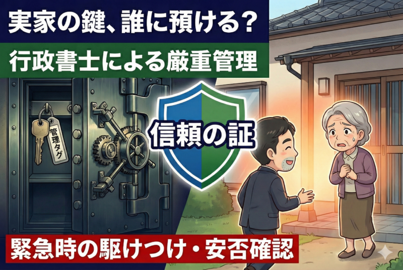 行政書士に鍵を預ける?緊急時の駆けつけと「財産管理契約」の安全性