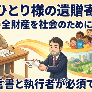 おひとり様の寄付（遺贈）。全財産をユニセフや大阪市等の自治体に寄付する方法と注意点