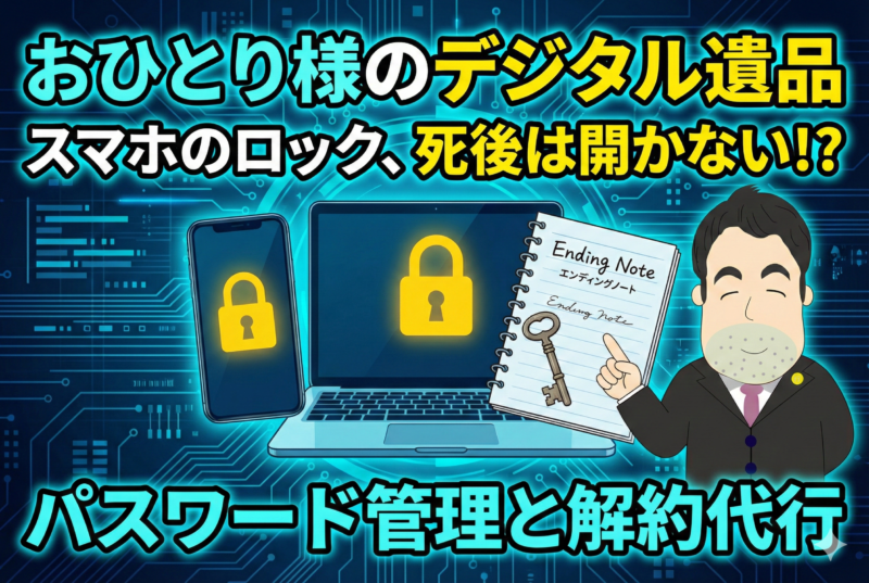 デジタル遺品はどうする?おひとり様のスマホ・PCパスワード管理と死後の解約