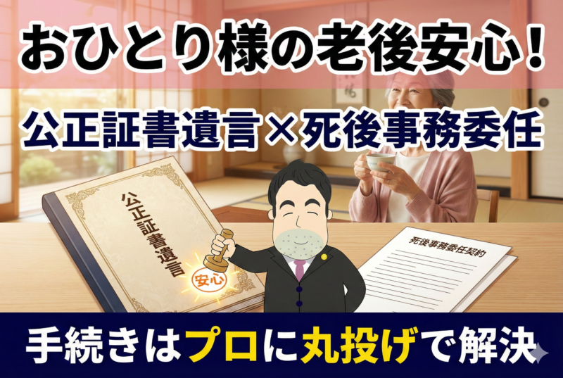 「公正証書遺言」で実現する、おひとり様の安心な老後とスムーズな死後事務手続き