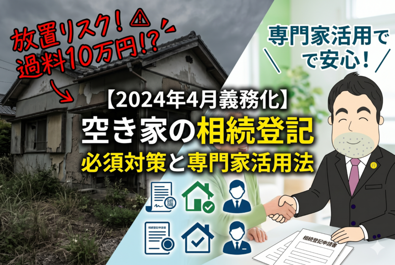 【2024年4月義務化】空き家の相続登記を放置するとどうなる？10万円の過料と必須対策