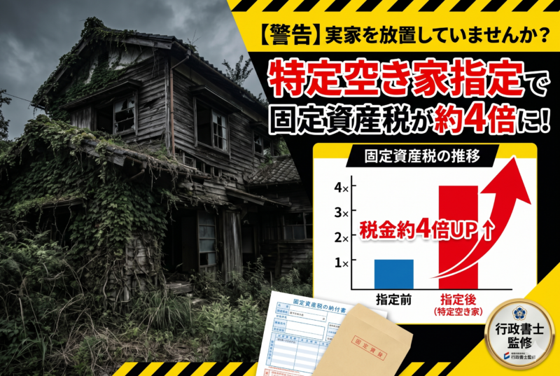 特定空き家に指定されると固定資産税が約4倍に！実家を相続した際の税金リスクと処分方法