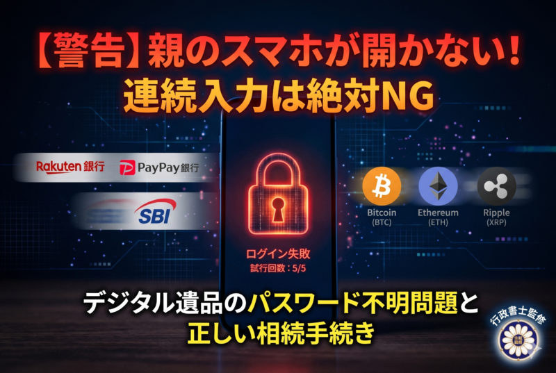 スマホのパスワードが分からない！親の「デジタル遺品」相続手続きと解除の注意点
