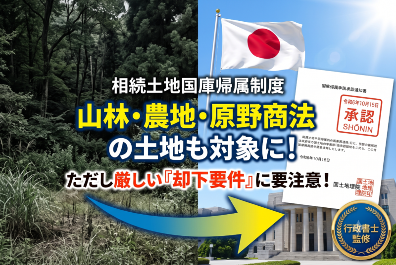 山林や農地・原野商法の土地は国庫帰属制度の対象になる？申請の注意点と却下事例