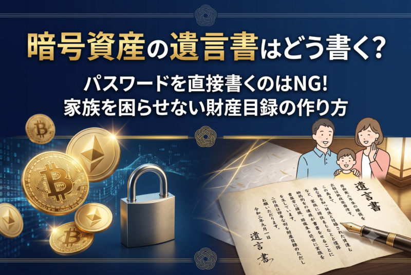 暗号資産（仮想通貨）をお持ちの方必見！家族を困らせない遺言書の書き方と財産目録のポイント