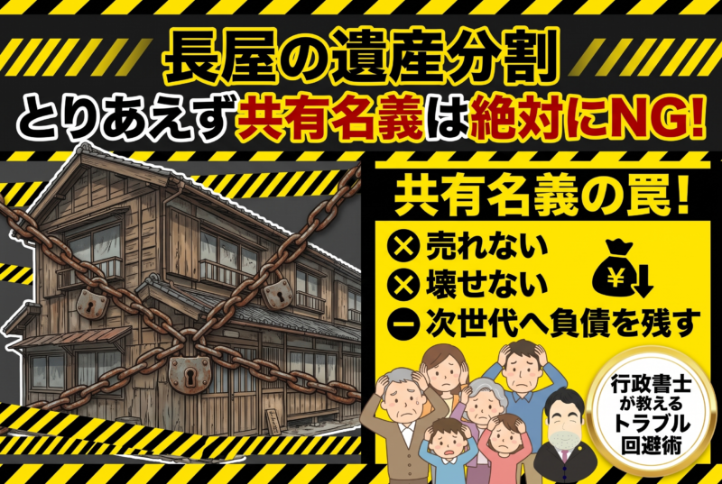 隣の家と繋がっている「テラスハウス（長屋）」の遺産分割。共有名義にするのが危険な理由