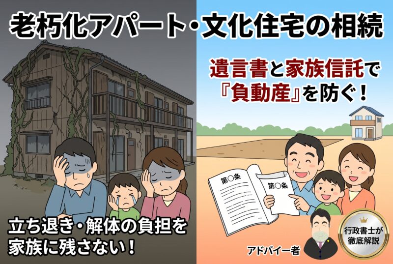 相続した老朽化アパート(文化住宅)の立ち退き・解体と遺言による生前対策の重要性
